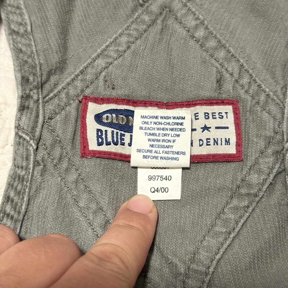 VTG Old Navy Overalls Unisex Small Gray Corduroy Y2K Grunge Skater Carpenter 90s - Picture 6 of 14